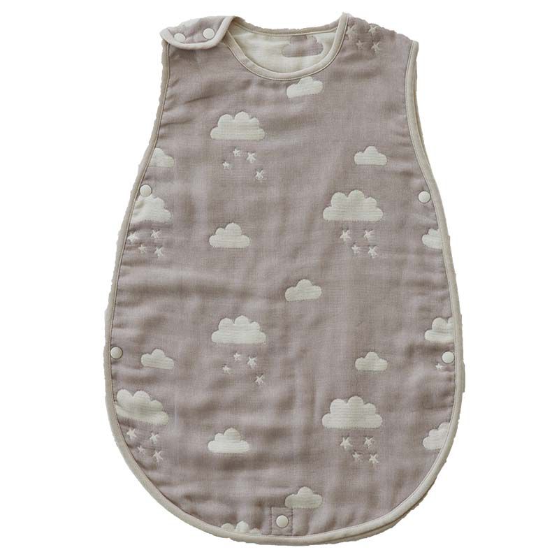 akachan honpo - 6層棉紗防踢被-雲朵-灰色 (M號)