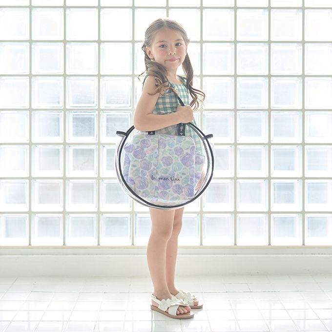 日本 Lycee mine - 微閃亮圓形透明玩水/游泳包-薄荷綠 (F)