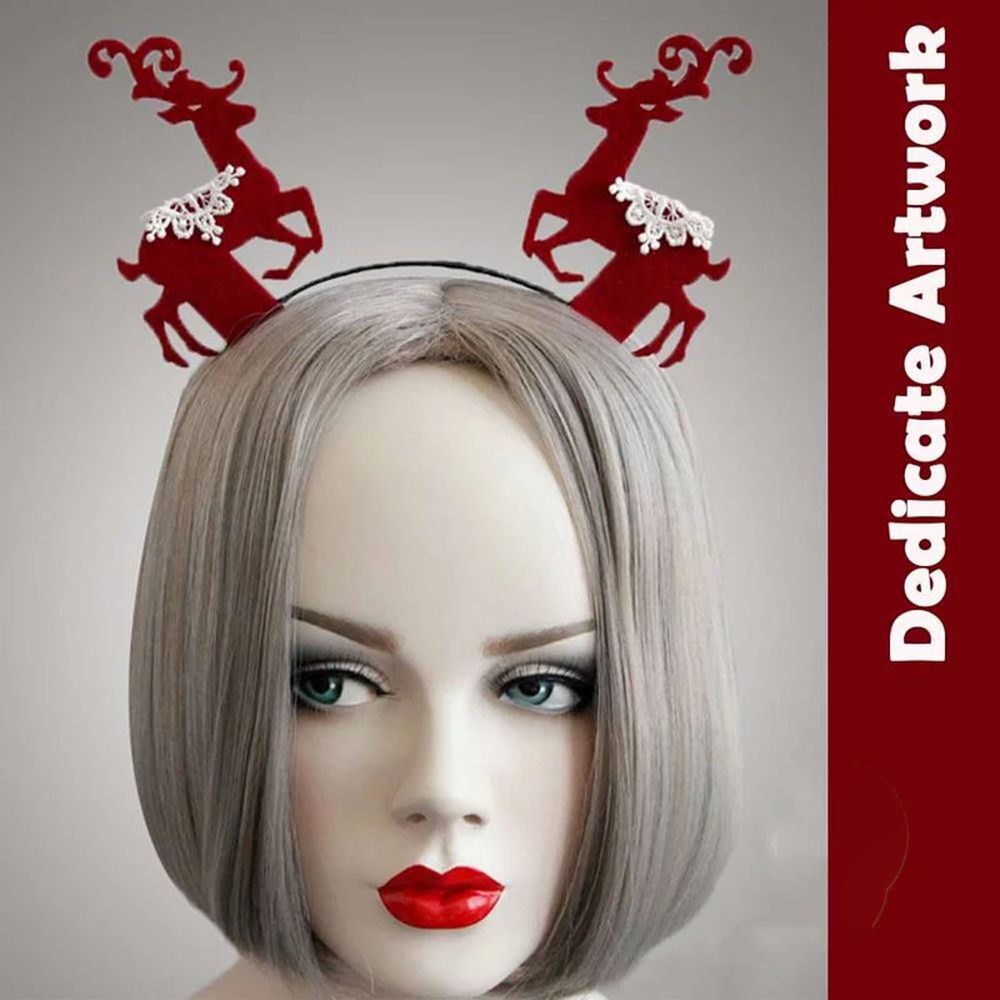 MODACore 摩達客 - 質感蕾絲聖誕麋鹿造型髮箍