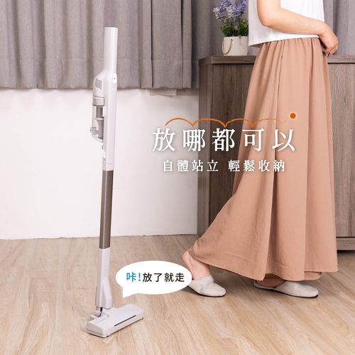 自立牽引無線吸塵器 電動地刷版 JY-SV21M-手持吸塵器 輕量吸塵器 小型吸塵器 無線吸塵器 禮物 (雪灰白)