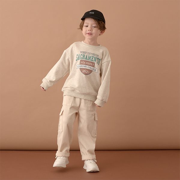 日本 b-ROOM - [推薦]不易起毛球長袖上衣-恐龍-炭灰