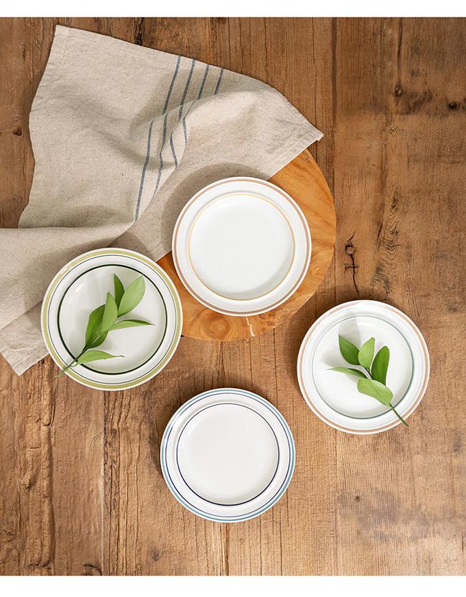 韓國 SSUEIM - RETRO系列極簡ins陶瓷淺盤2件組17cm (深藍)