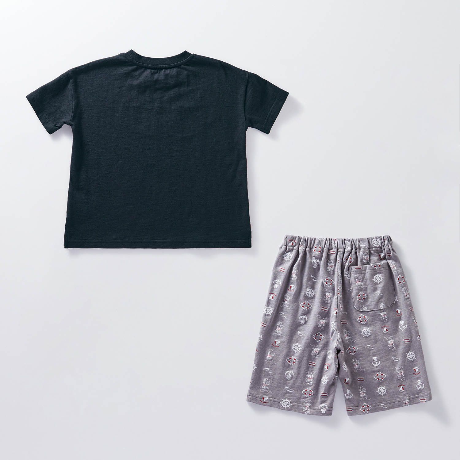 日本千趣會 - 迪士尼 純棉涼爽短袖家居服/睡衣-唐老鴨-深藍x灰