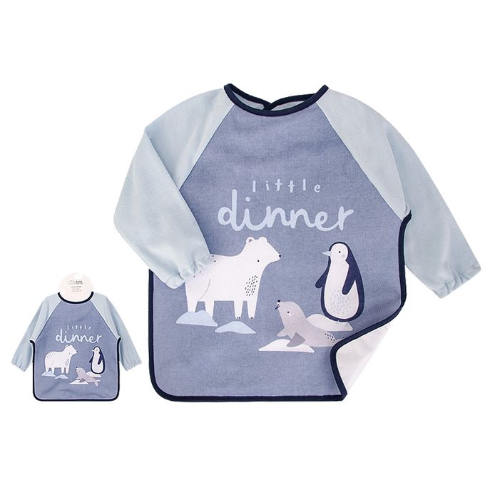 美國 Luvable Friends - 甜蜜寶貝嬰幼兒長袖防水圍兜/畫畫衣/吃飯衣單入組-極地樂園