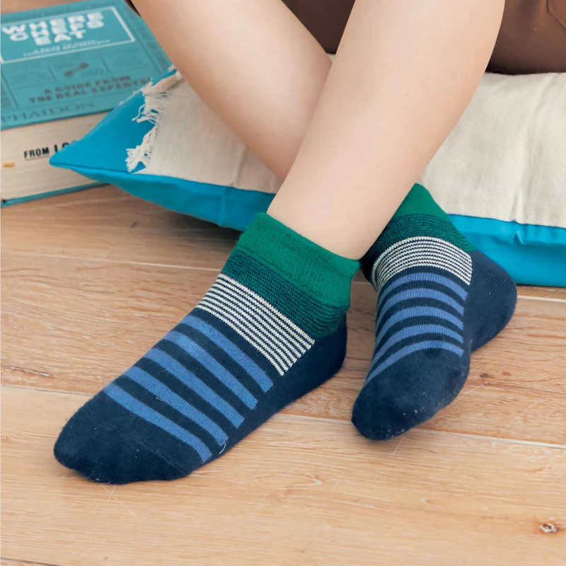 日本千趣會 - GITA 超值短筒襪五件組(鞋底深色設計)-生物與汽車-藍綠灰