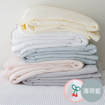 韓國棉被代購 - 韓國製 接觸瞬涼舒眠涼被-迷你櫻桃-薄荷藍