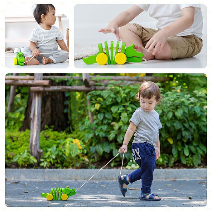 泰國 Plantoys - 舞動鱷魚拉車