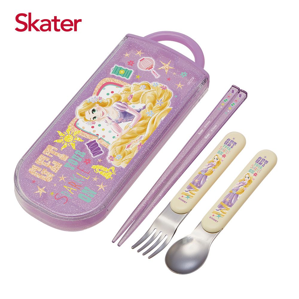 日本 SKATER - 銀離子三件餐具組-長髮公主