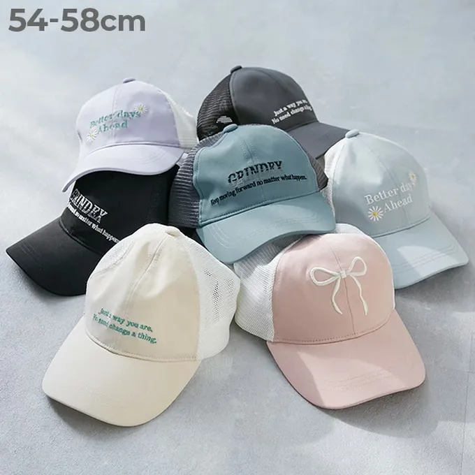 日本 devirock - 透氣網眼休閒卡車帽(可親子裝)-小花-紫羅蘭