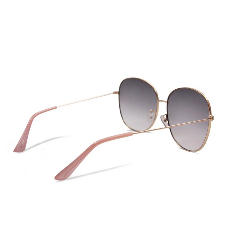 ALEGANT - 韓流復古典雅金邊初戀粉水銀漸層女神款墨鏡│UV400太陽眼鏡