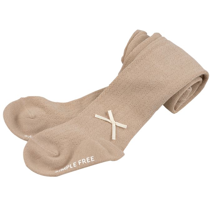 akachan honpo - 褲襪-鏤空編織&蝴蝶結-粉紅色