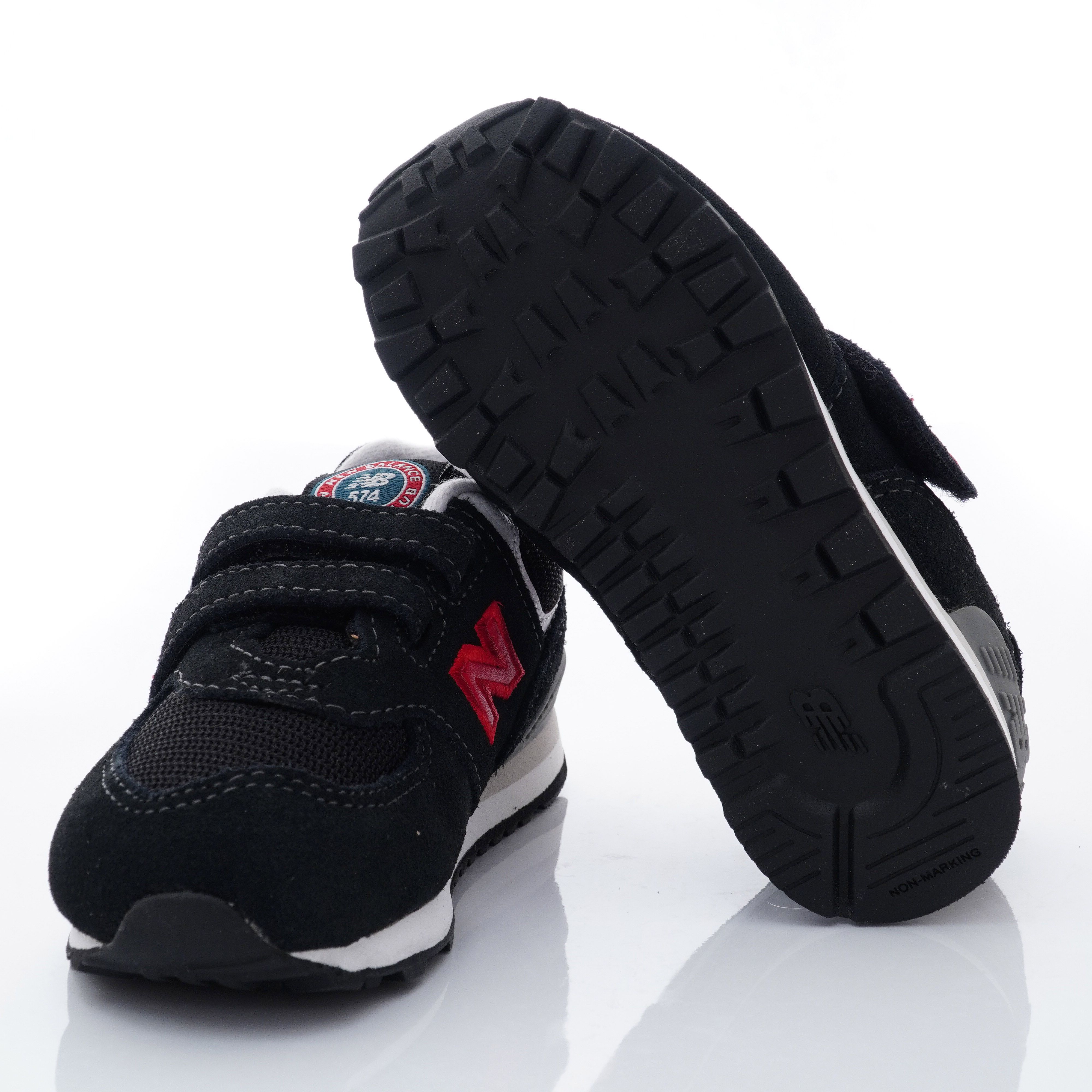 New Balance - NB313系列大絆帶休閒鞋款(小童段)-黑/深紅