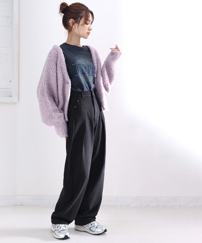 日本 Classical Elf - [熱銷NO.1]  舒適顯瘦打褶長褲-丹寧布-米杏