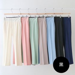 韓國女裝連線 - VETICA 韓製顯瘦小腹收收露腳踝褲-黑