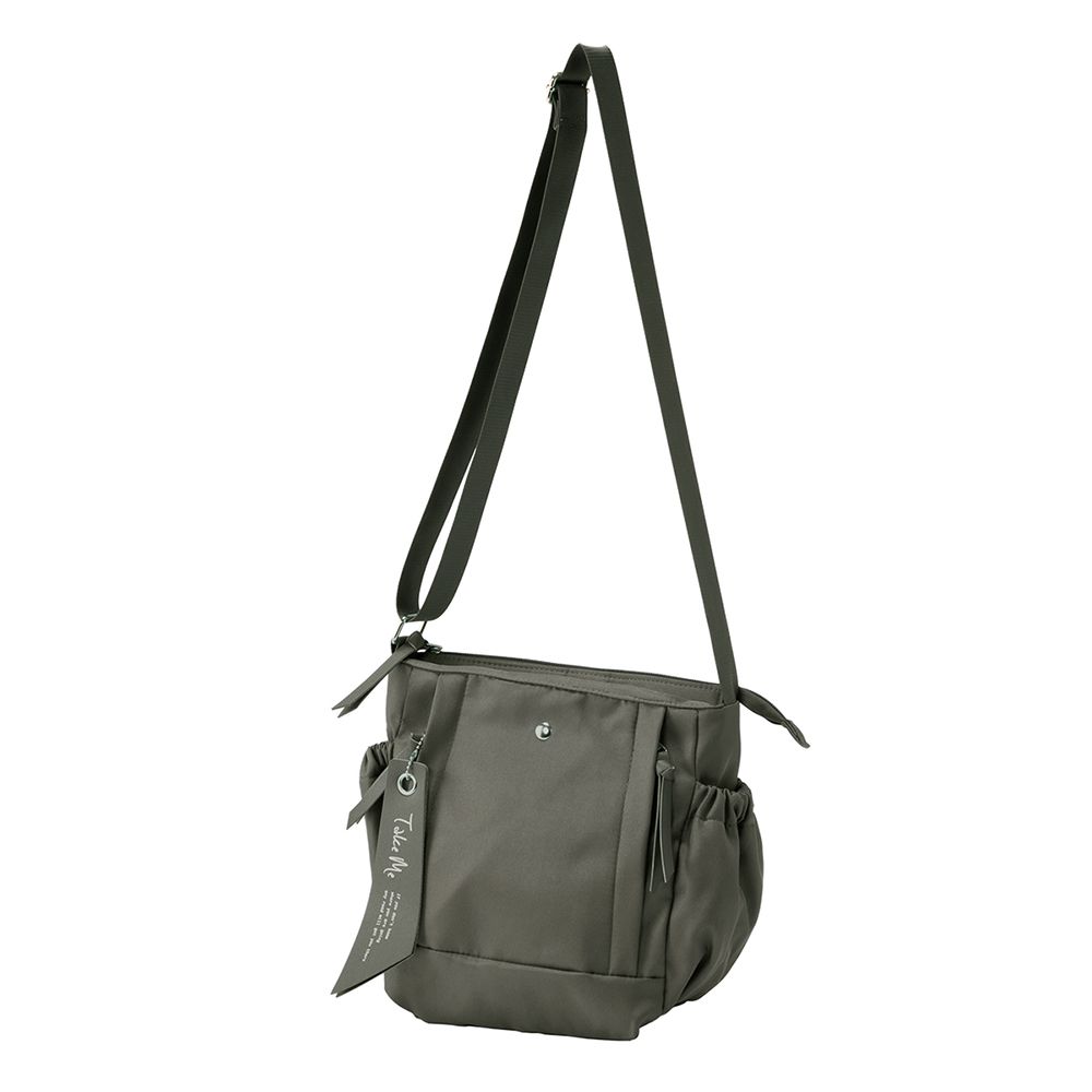 Take me 防潑水3夾層側背包-灰色 (尺寸：25.5×17.5×11.5cm肩帶長度：67-127cm(可自由調節)重量：約340g)