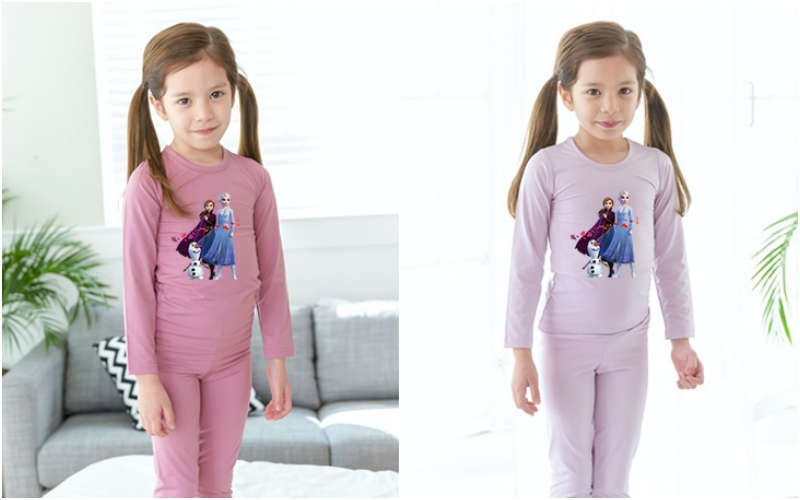 韓國 NYkids - 迪士尼保暖衣套裝-冰雪奇緣-淺紫