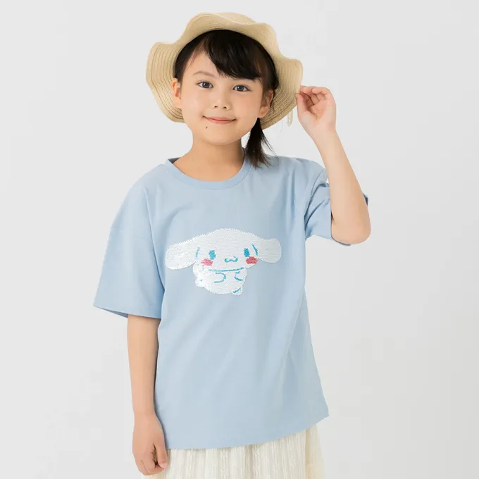 日本 Chil2 - 100%棉 可愛聯名立體印花短袖上衣-可愛大臉-黑