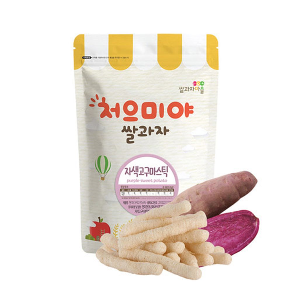 韓國SSALGWAJA米餅村 - 寶寶糙米棒-甜紫薯-甜紫薯-40g/包