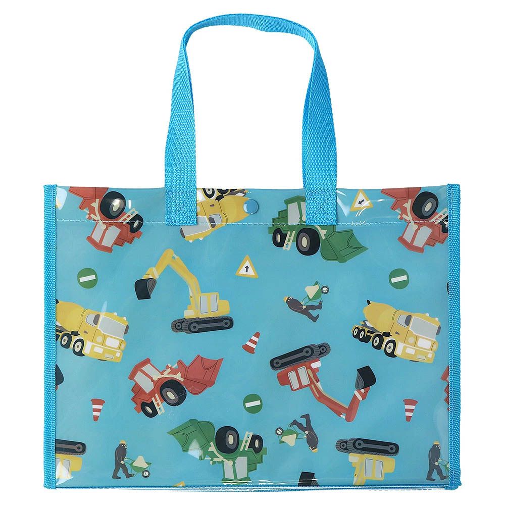 防水PVC手提袋/游泳包-施工車-藍色 (25x34cm)