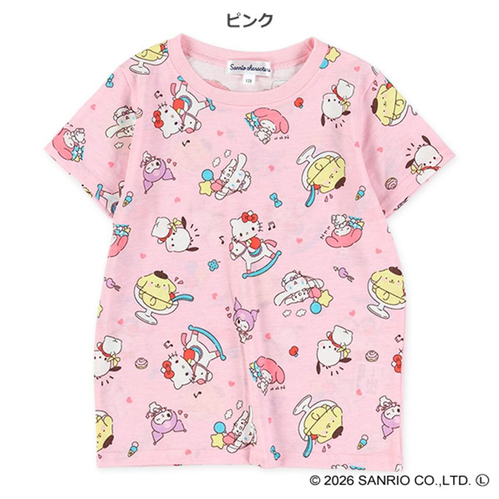 卡通人物三麗鷗短袖上衣-甜蜜木馬-粉紅