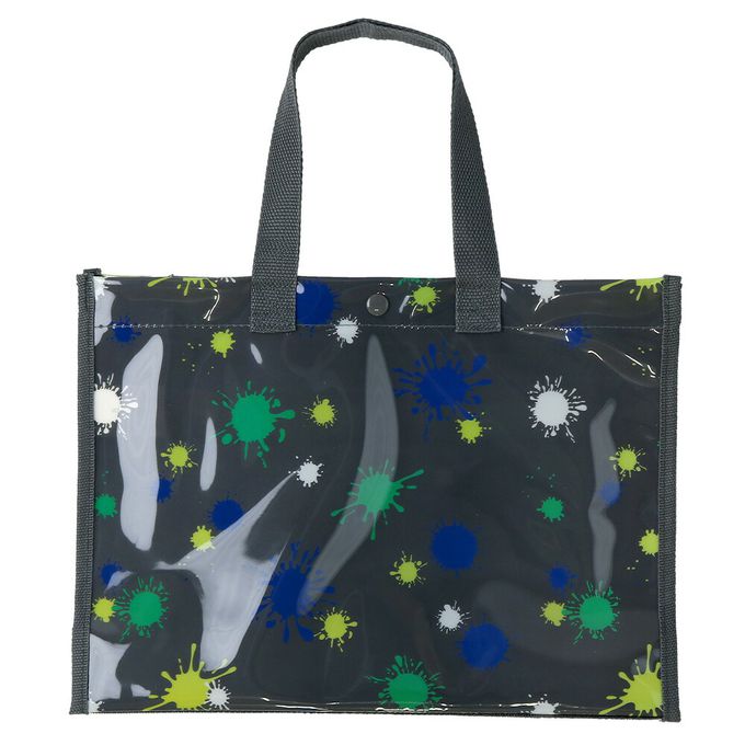 日本 ZOOLAND - 防水PVC手提袋/游泳包-工程車-綠色 (25x34cm)