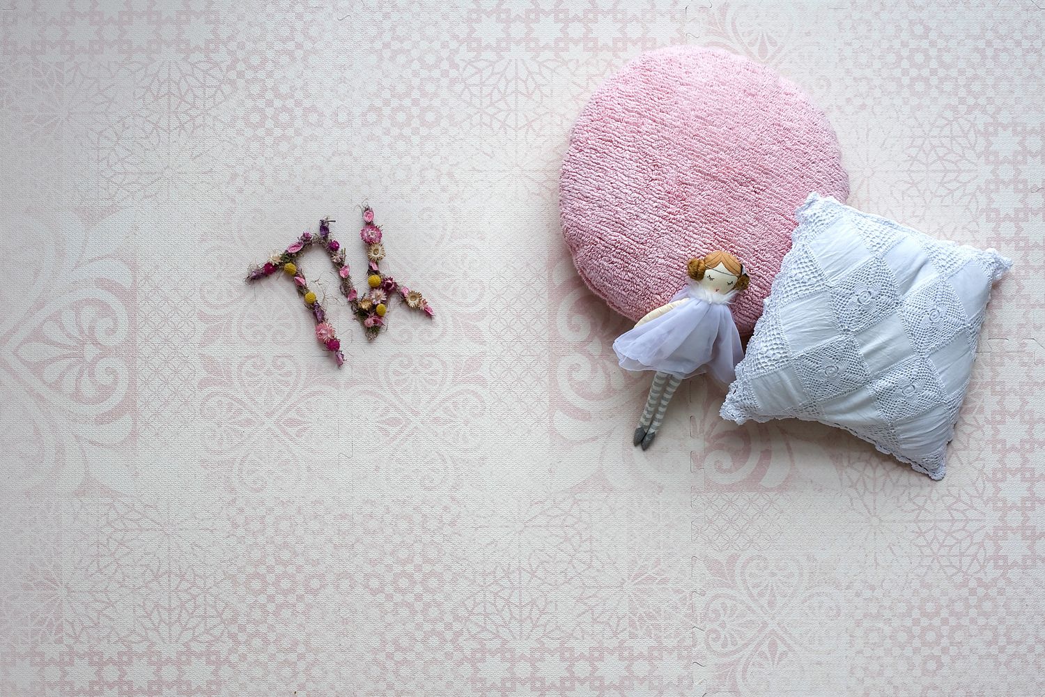 德國 toddlekind - 波斯風系列遊戲地墊-柔和粉-一組6片