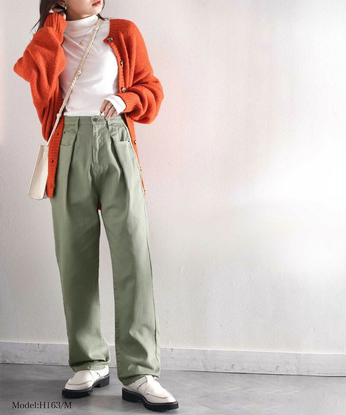 日本 Classical Elf - [熱銷NO.1] 舒適顯瘦打褶長褲-丹寧布-淺灰