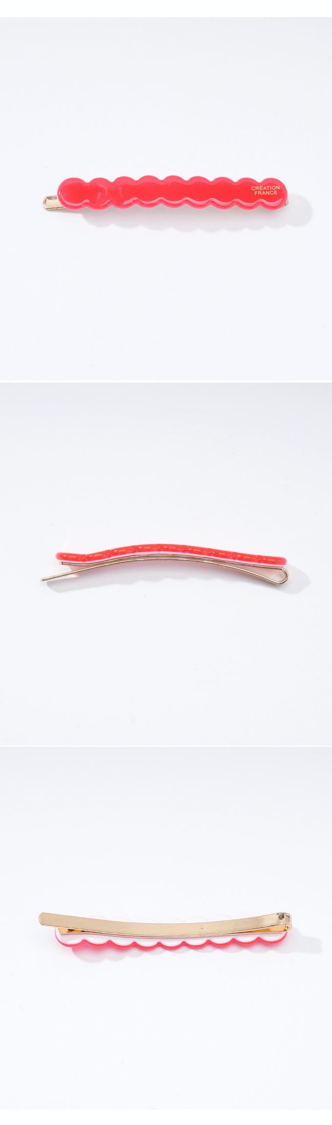 韓國 Soo&Soo - 正韓製CREATION FRANCE髮飾髮夾-桃紅