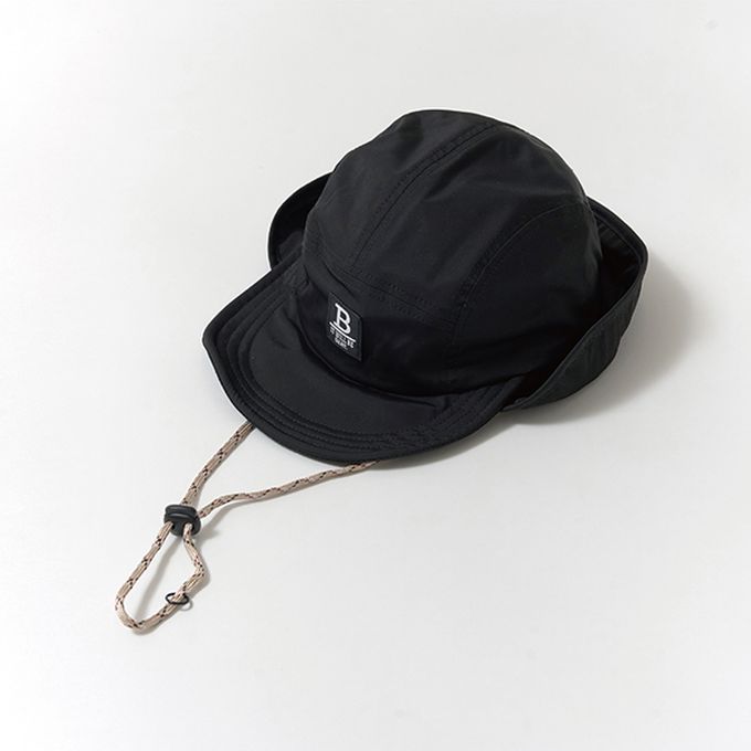 日本 b-ROOM - 帥氣翻折狩獵風遮陽帽-附調節繩-卡其 (54cm)