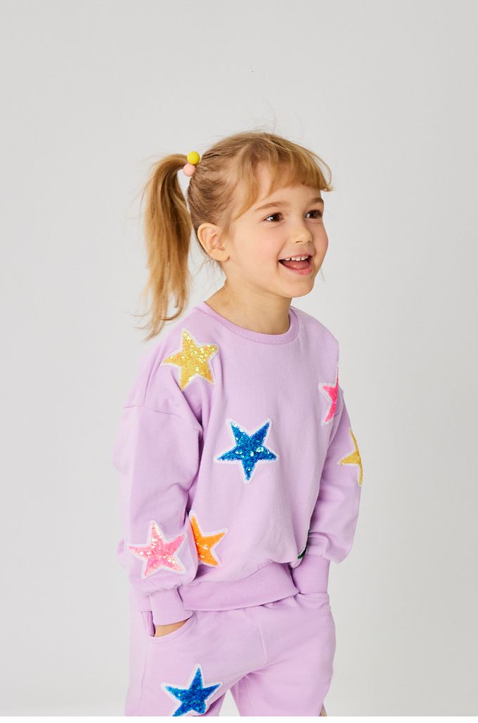 韓國 OZKIZ - 閃耀星星休閒長袖套裝-紫