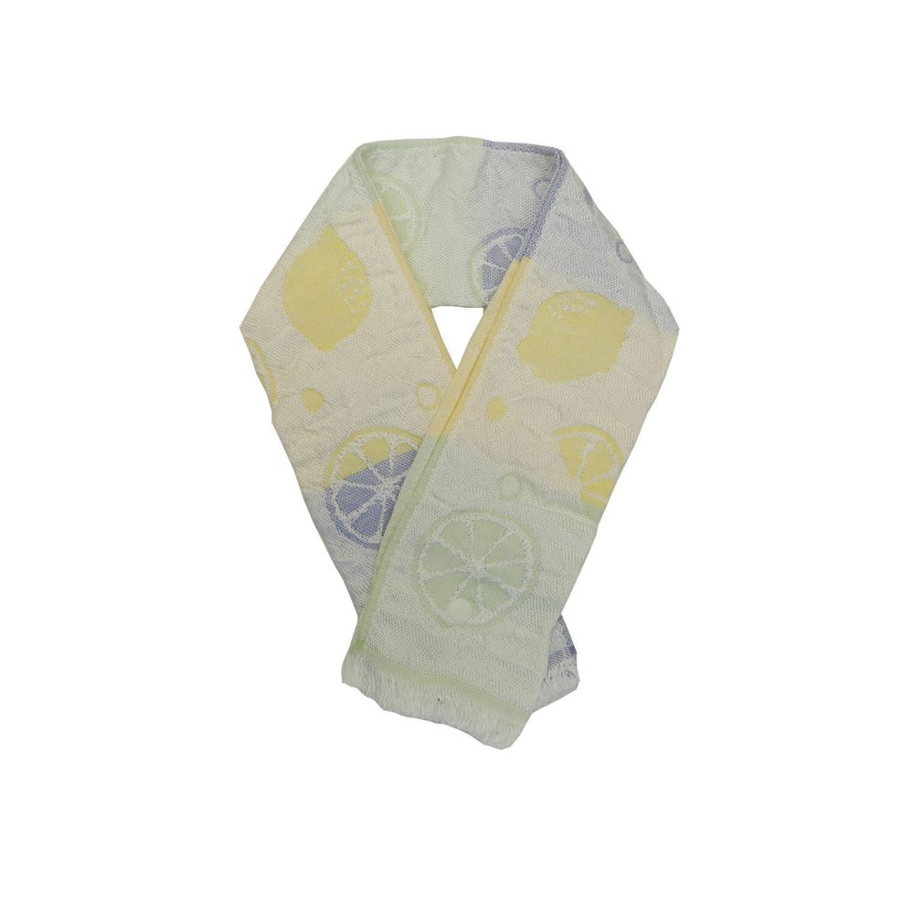 日本涼感雜貨 - 日本製 Eco de COOL 接觸冷感毛巾(附保冷劑/固定釦)兒童-檸檬-漸層黃藍 (65x8cm)