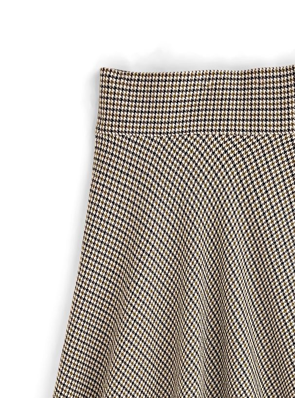 日本 GRL - 千鳥格紋修身長裙-卡其