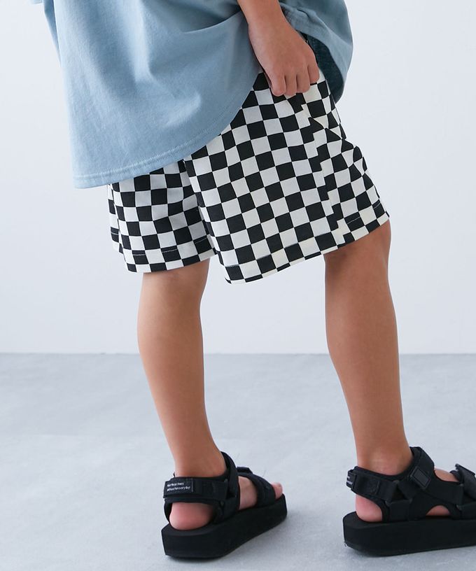 日本 devirock - 夏日印花純棉寬版短褲-BUZZ-黑