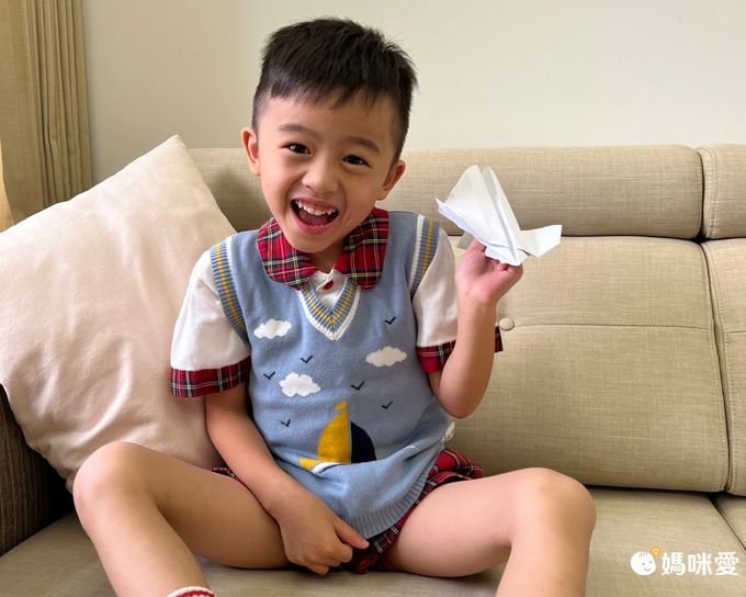 舒適V領提花針織背心-帆船-藍色