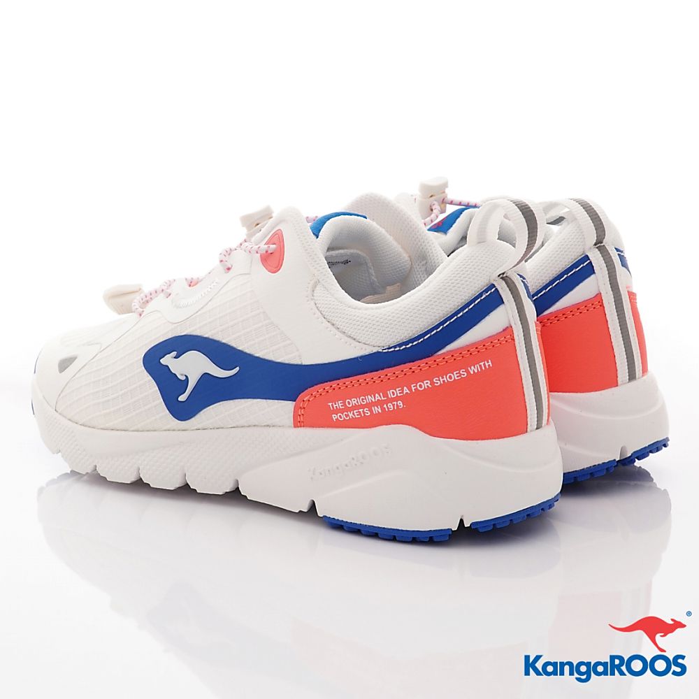 KangaROOS - 美國袋鼠鞋女段束口設計 防潑水跑鞋-運動鞋-白藍