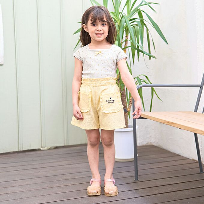 日本 Lycee mine - 可愛荷葉邊口袋短褲-薄荷綠