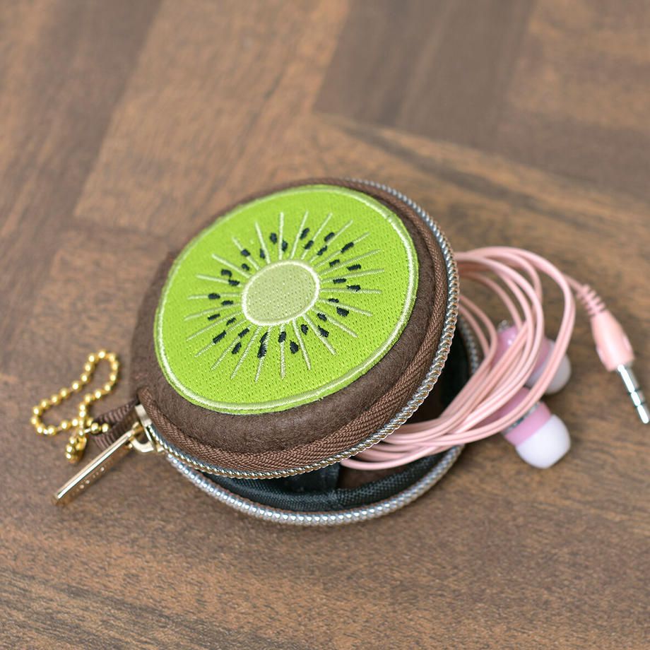 日本P+G design - 刺繡羊毛氈硬式零錢包掛飾-檸檬