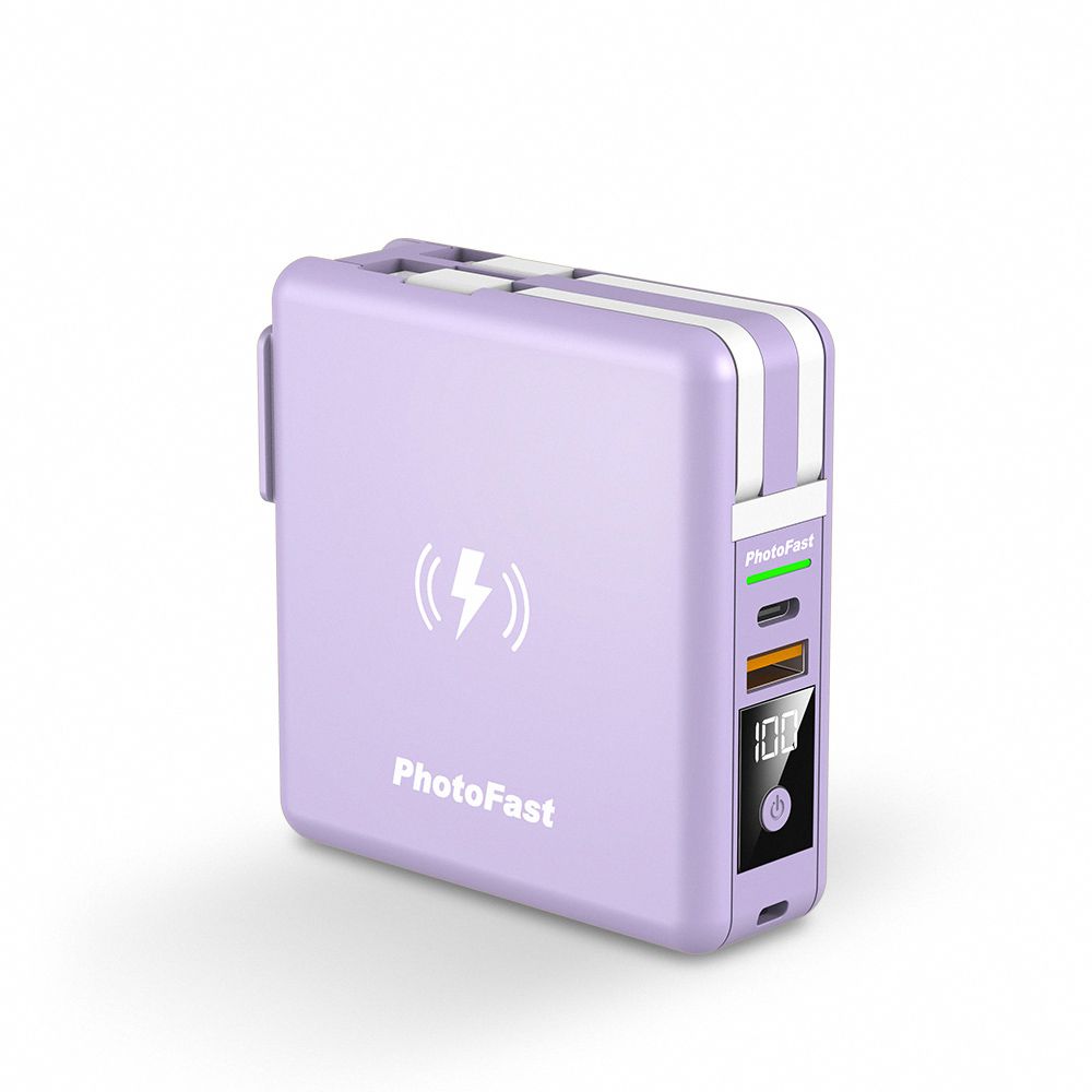 MUTICharge 五合一行動電源 10000mAh 磁吸無線充 PD快充 10000mAh-京都紫