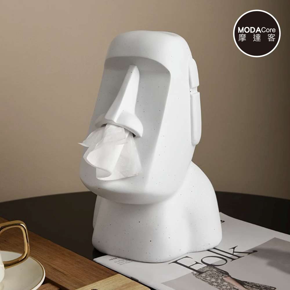 ◉質感創意設計復活島摩艾Moai石像面紙盒