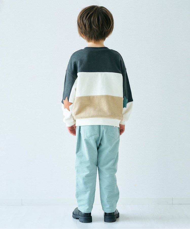 日本 apres les cours - 百搭彈力燈芯絨休閒長褲-水藍