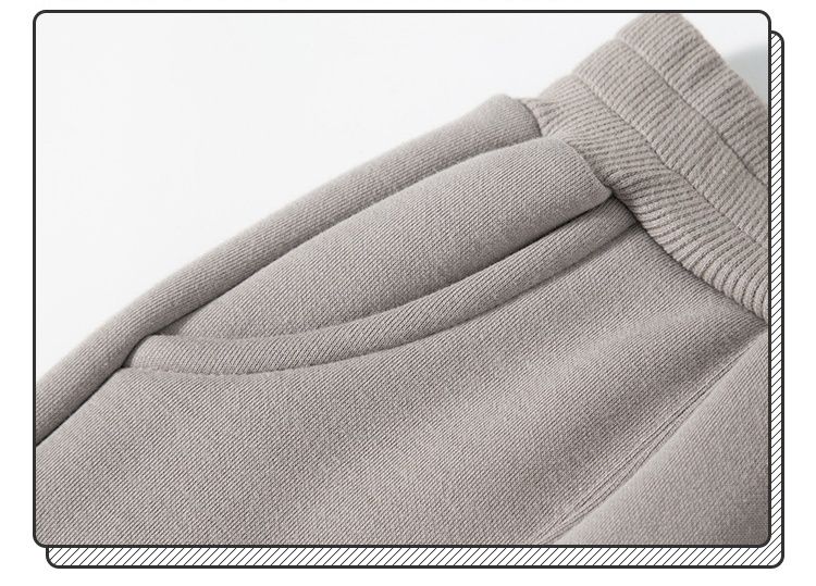 腰鬆緊束口休閒長褲-數字22-灰色