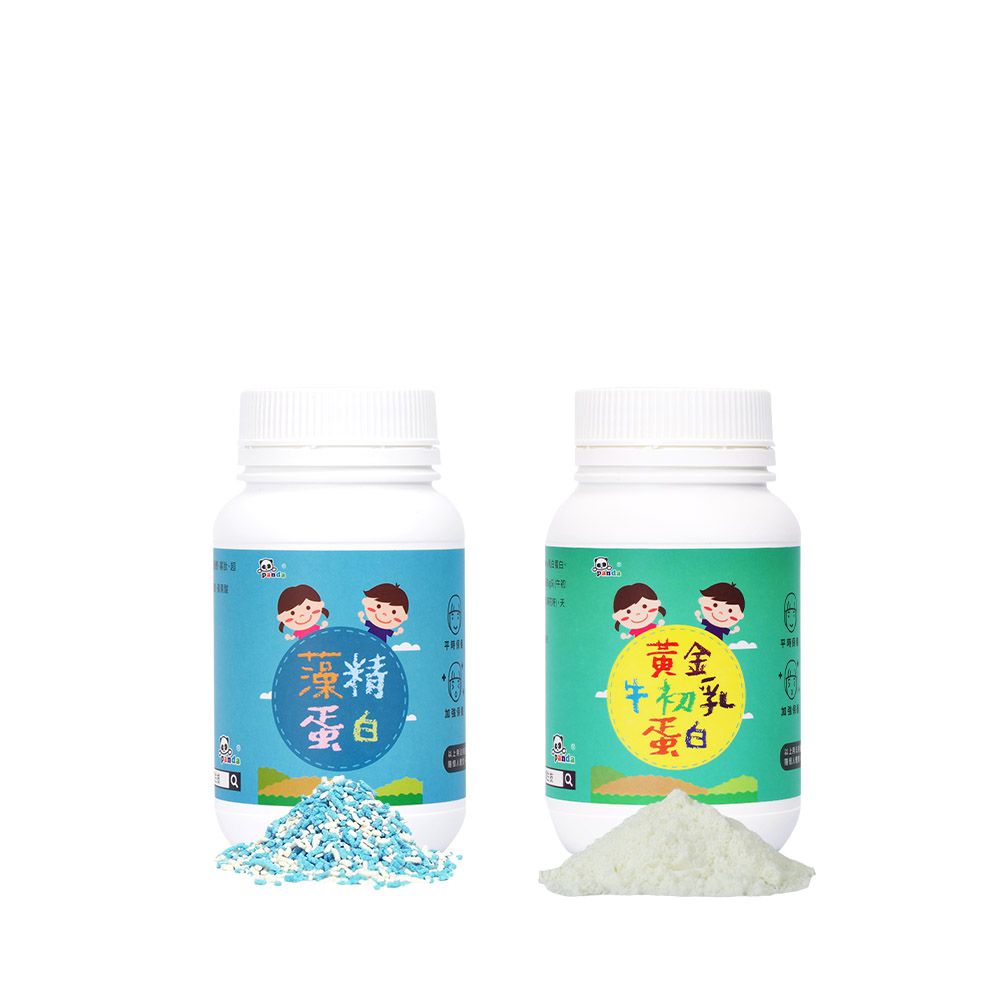 鑫耀生技Panda - 雙重防護-黃金牛初乳蛋白+藻精蛋白粉-200g+120g
