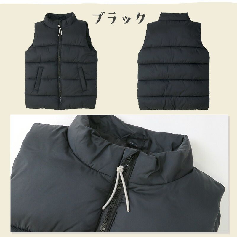 日本 ZOOLAND - 潑水加工 素面百搭鋪棉保暖背心-軍綠