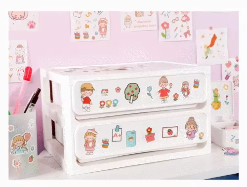 裝飾貼紙/手帳貼紙-可愛女孩-100張/盒裝