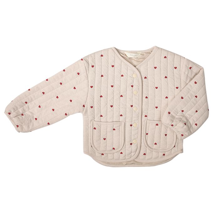 akachan honpo - 鋪棉夾克-滿版印花-象牙白色