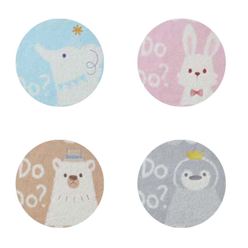 akachan honpo - 有機棉洗臉巾-動物-灰色 (34cm×80cm)