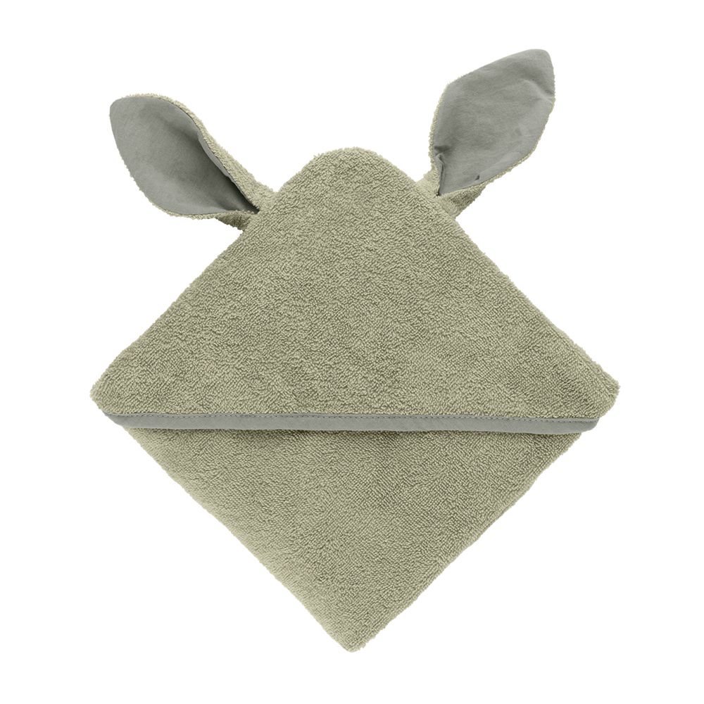 Hoodie Towel Kangaroo 袋鼠連帽浴巾-灰綠-單入
