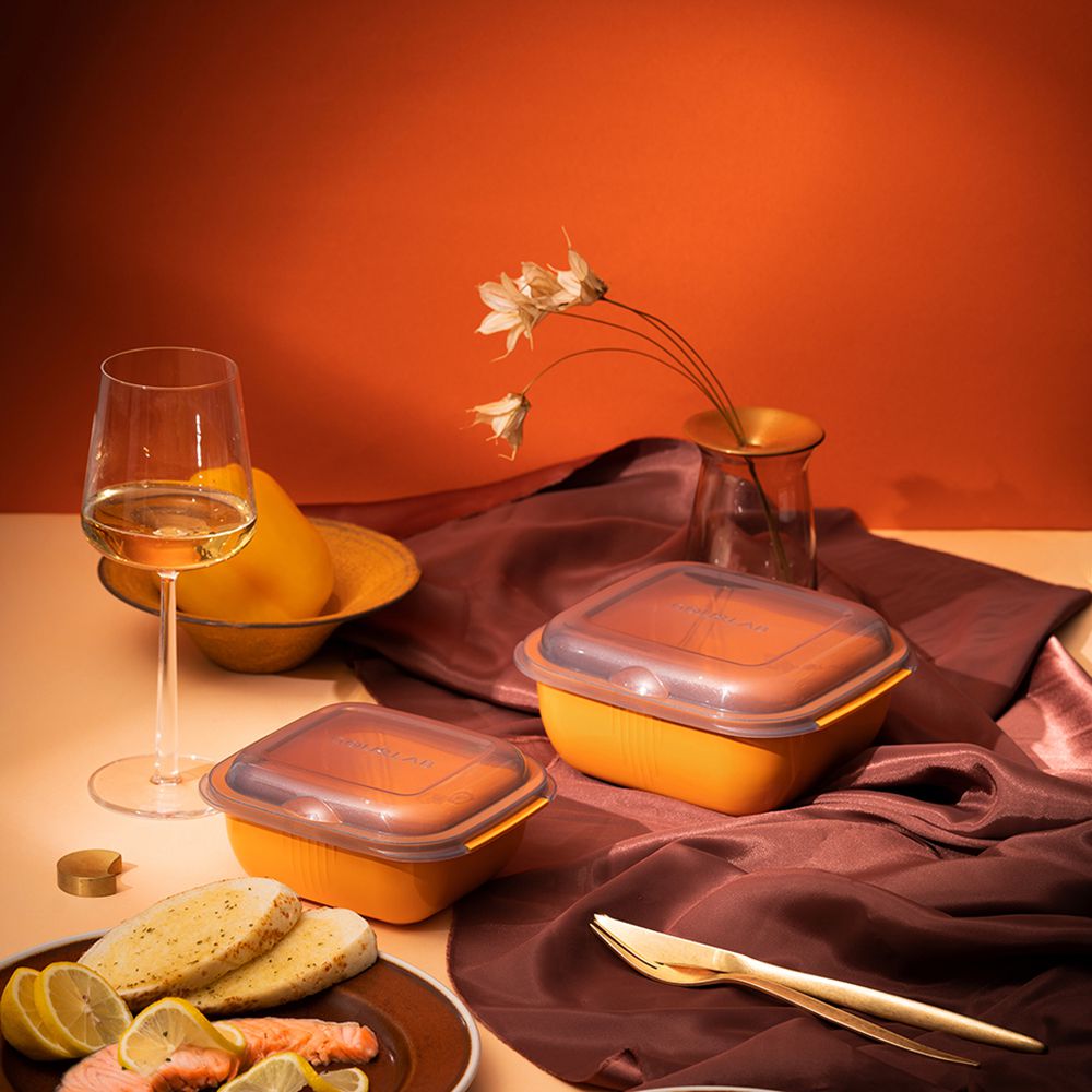 日本 GOURLAB - 多功能微波爐烹調盒/餐盒/保鮮盒-超值特惠六件組(附食譜)-粉 / Pink