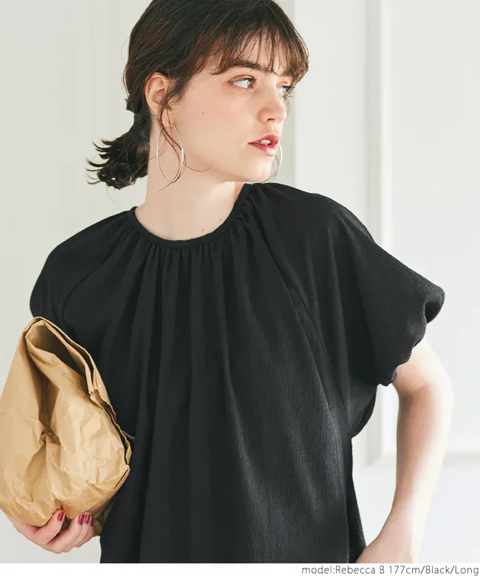 日本 COCA - 甜美後綁帶短袖洋裝-卡其