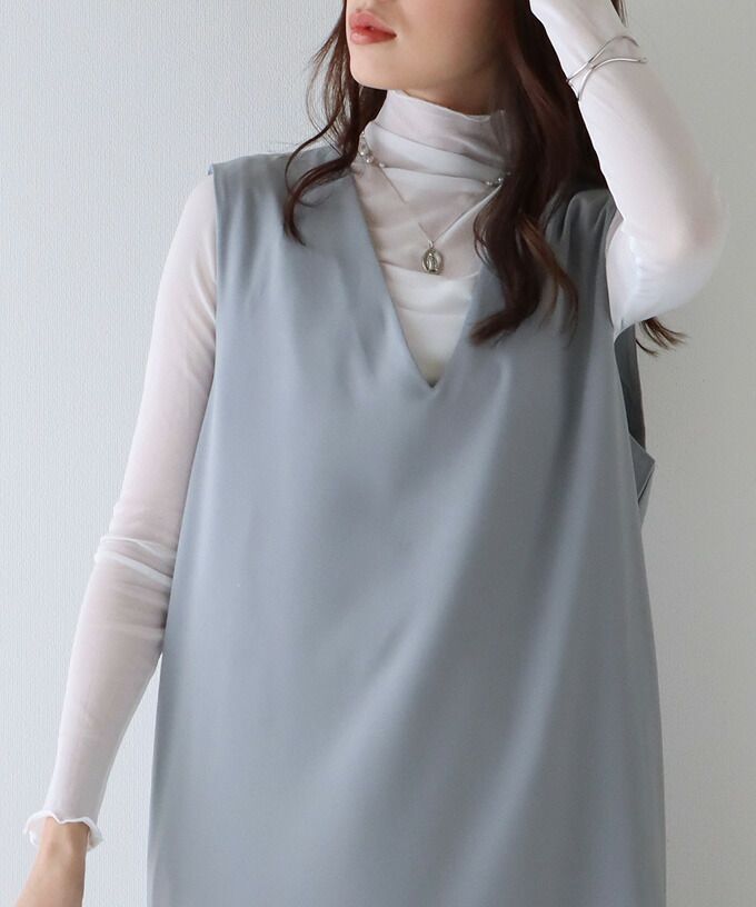 日本 BLUE EAST - 2WAY率性簡約V領連身洋裝/背心裙-黑